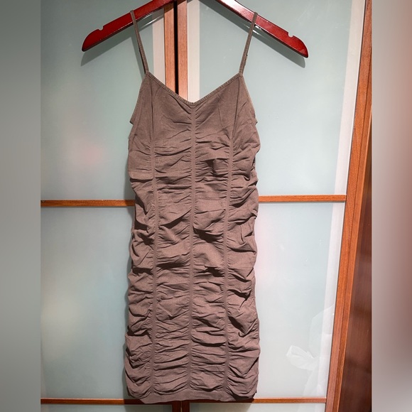 brown y2k dress Strapless Brown Y2K Sexy Strapless Mini Dress Wedding Guest Dress main image 0